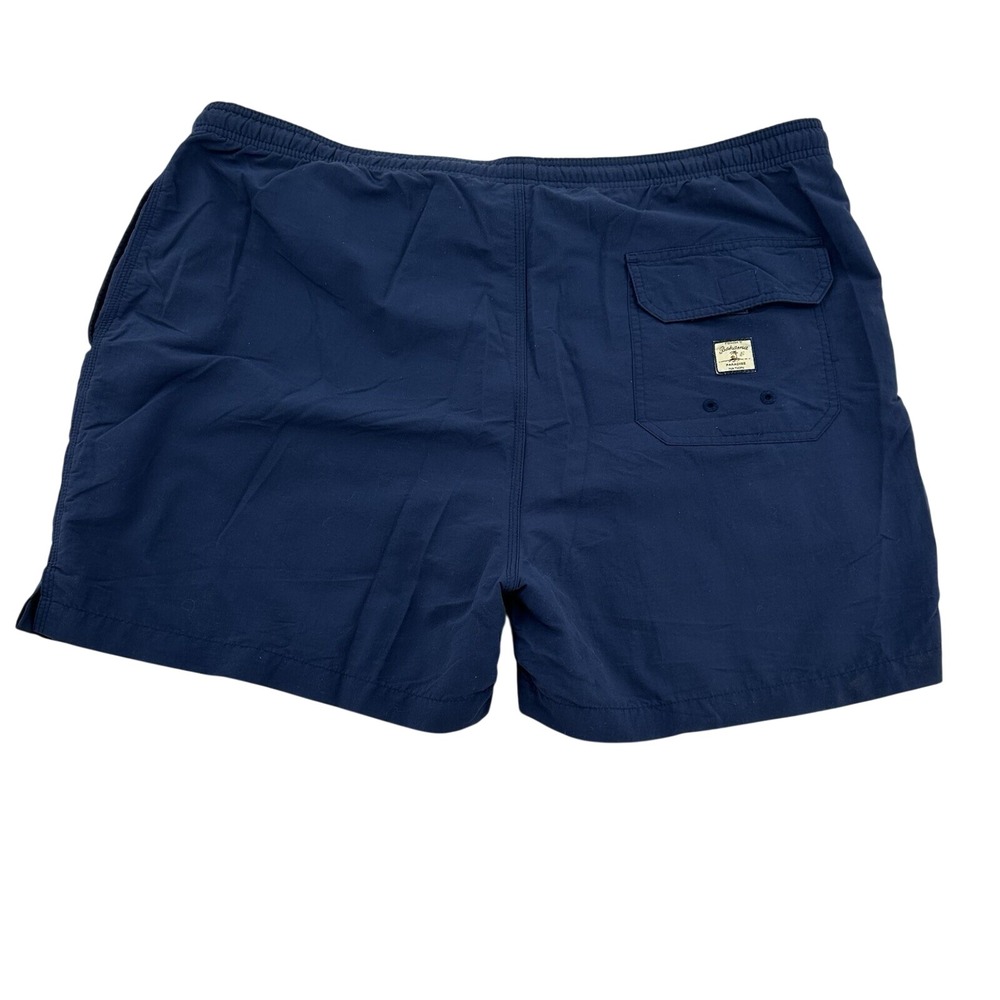Tommy Bahama Relax Men Navy Blue Nylon Swim Trunks Board Shorts Sz L Embroidered